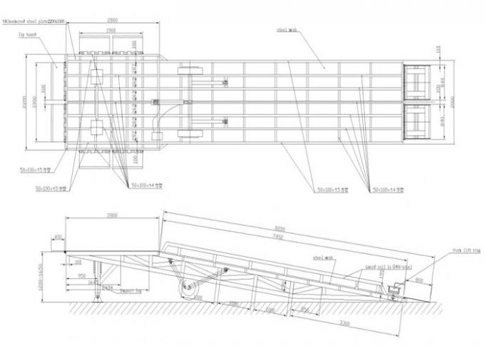 Q235B Three Side 10 Tons Mobile Dock Ramp For Container Loading